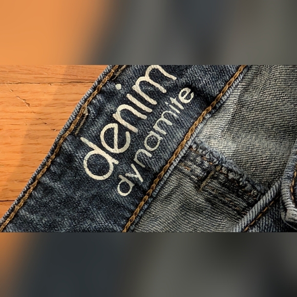 Dynamite Blue Skinny Jeans with Subtle Distressing - Picture 2 of 5